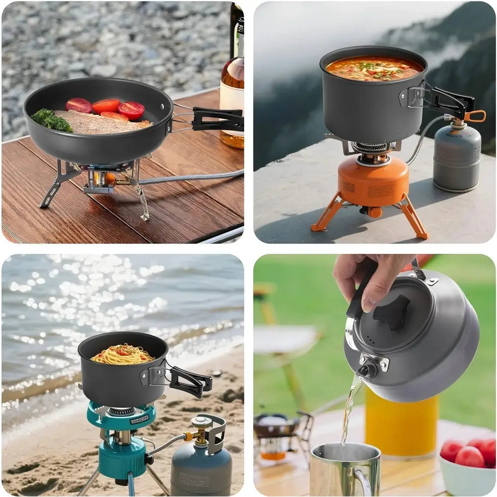 Kit de cuisine camping en aluminium avec sac de transport – photo produit 7