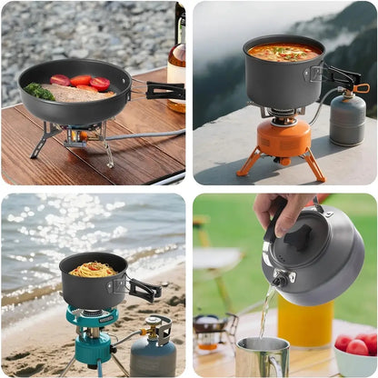 Kit de cuisine camping en aluminium avec sac de transport – photo produit 7