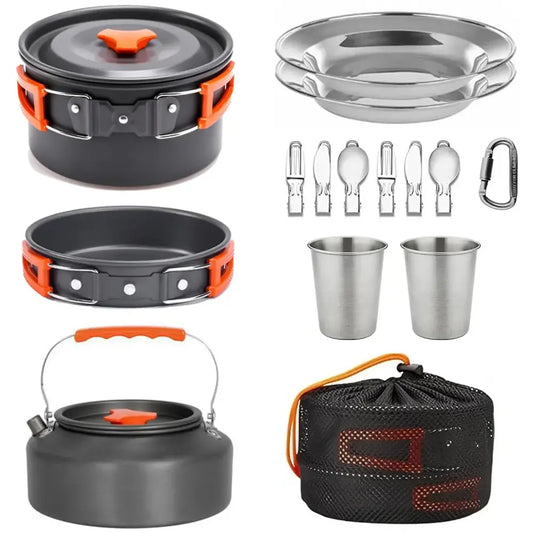 Kit de cuisine camping en aluminium avec sac de transport – photo produit 2