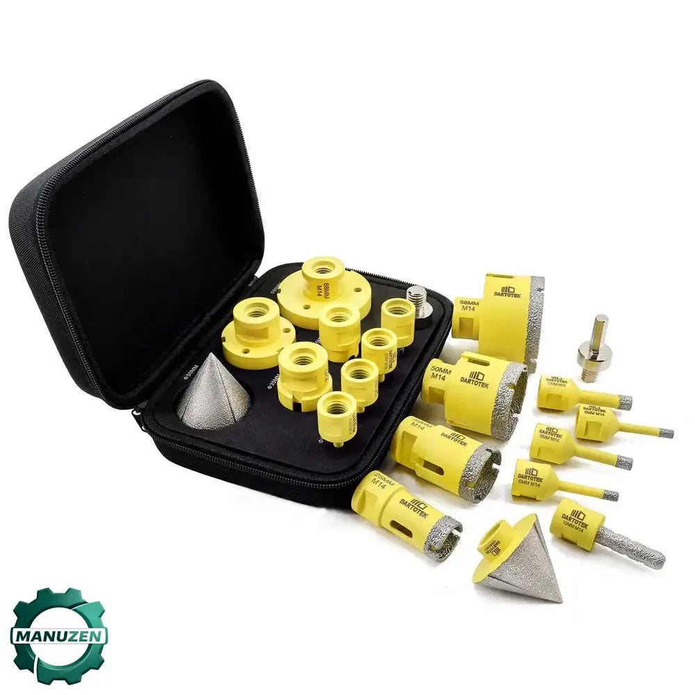 Kit de forets diamant carrelage M14 6–68 mm – 10 pièces - 10 pièces / Filetage M14 / France - Forets diamant pour