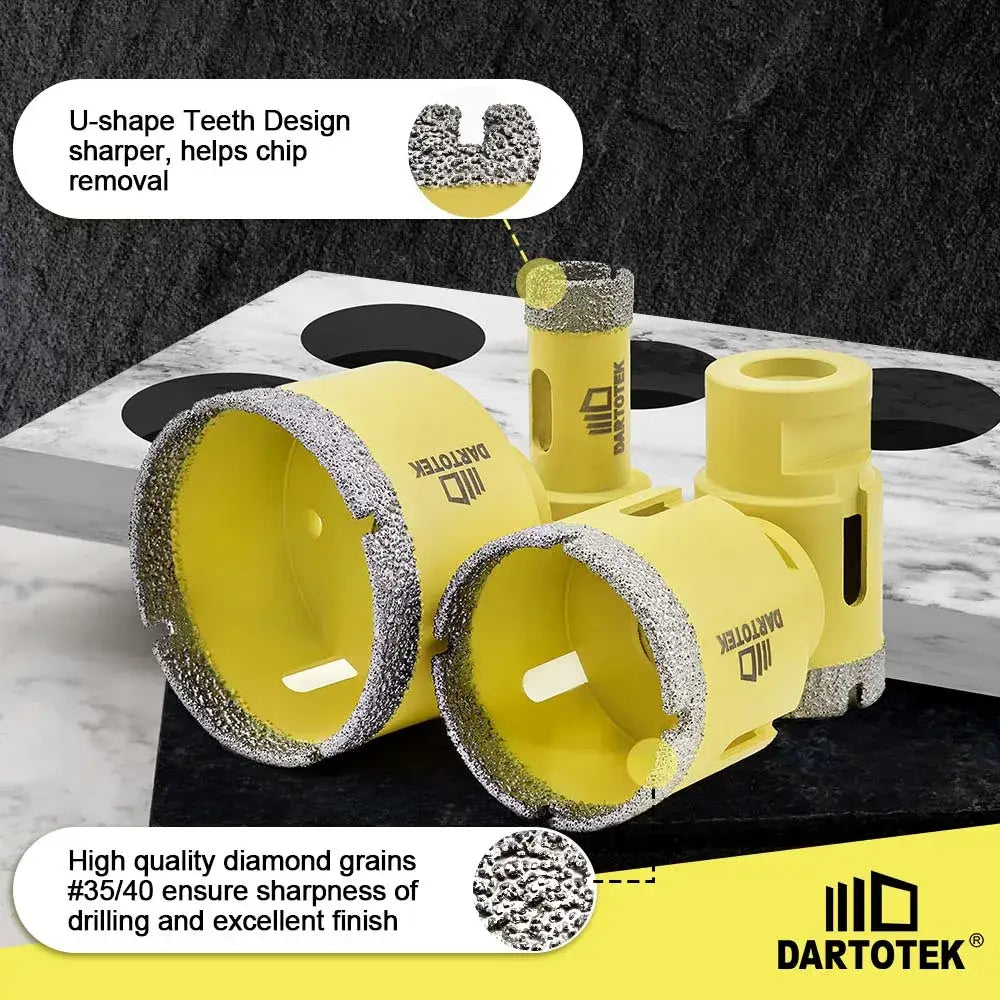 Kit de forets diamant carrelage M14 6–68 mm – 10 pièces - 10 pièces / Filetage M14 / France - Forets diamant pour