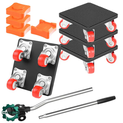 Kit déplace-meuble avec levier et roulettes – 200 kg - Orange / Allemagne - kit déplace meuble 200 kg