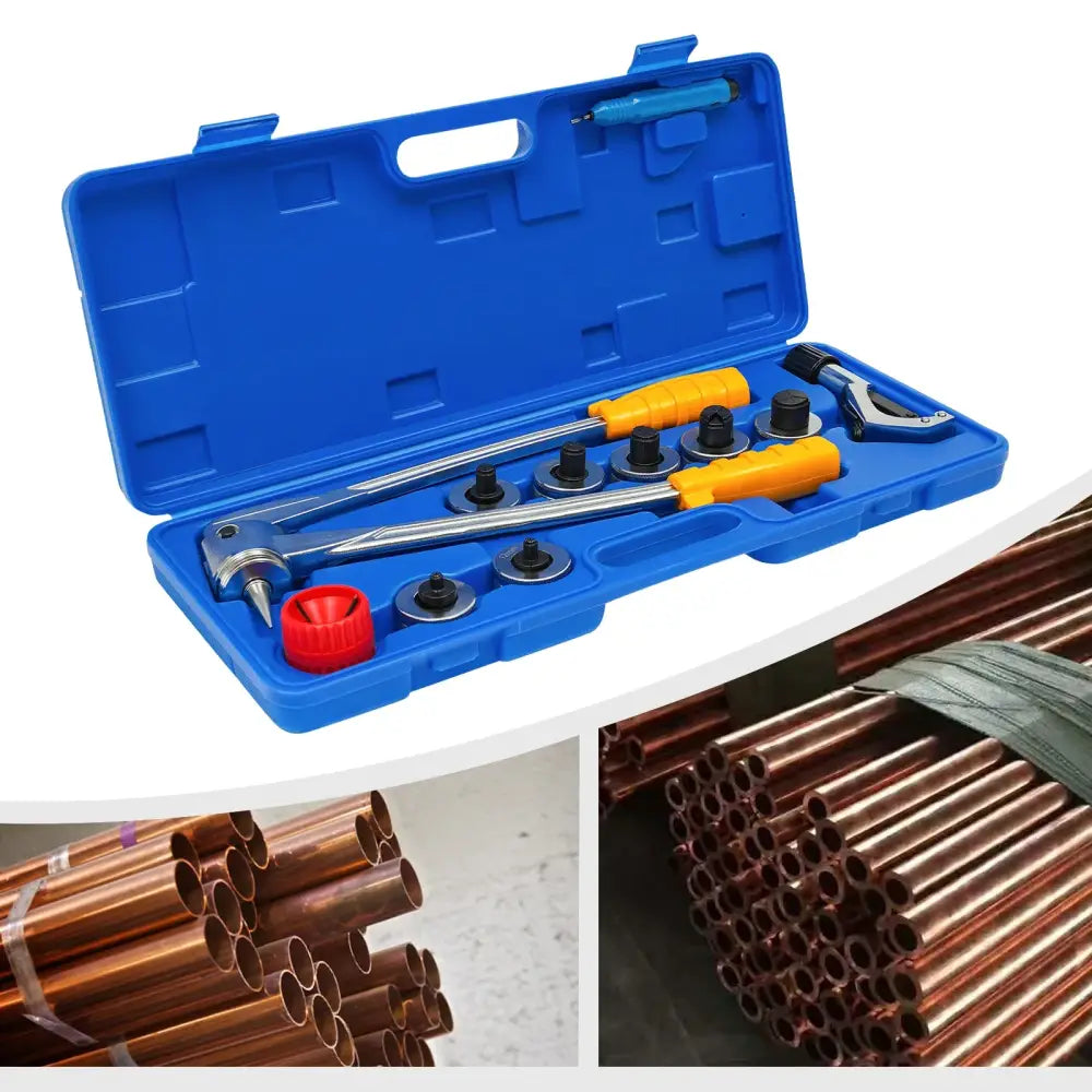 Kit expandeur de tube cuivre 10–28 mm – 7 têtes - Bleu / France - Expandeur tube cuivre 7 têtes