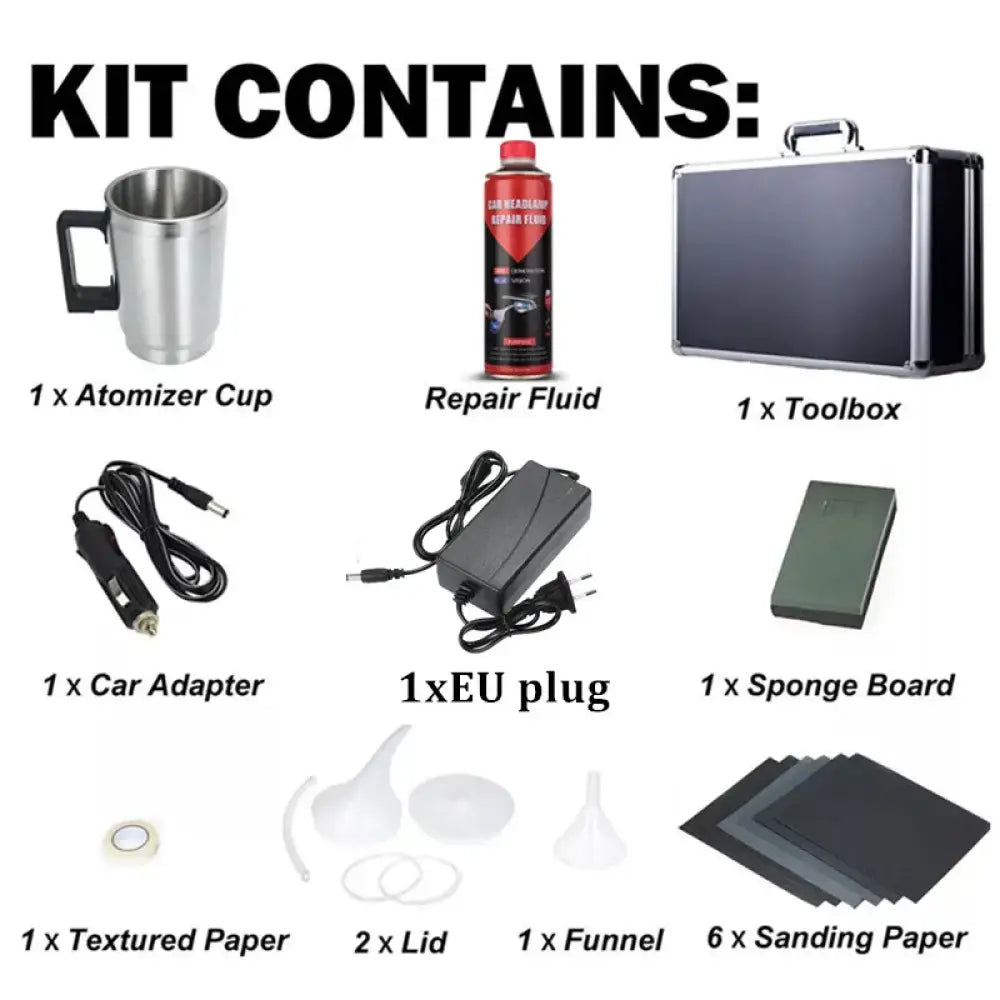 Kit rénovation phares voiture 800 ml — polissage