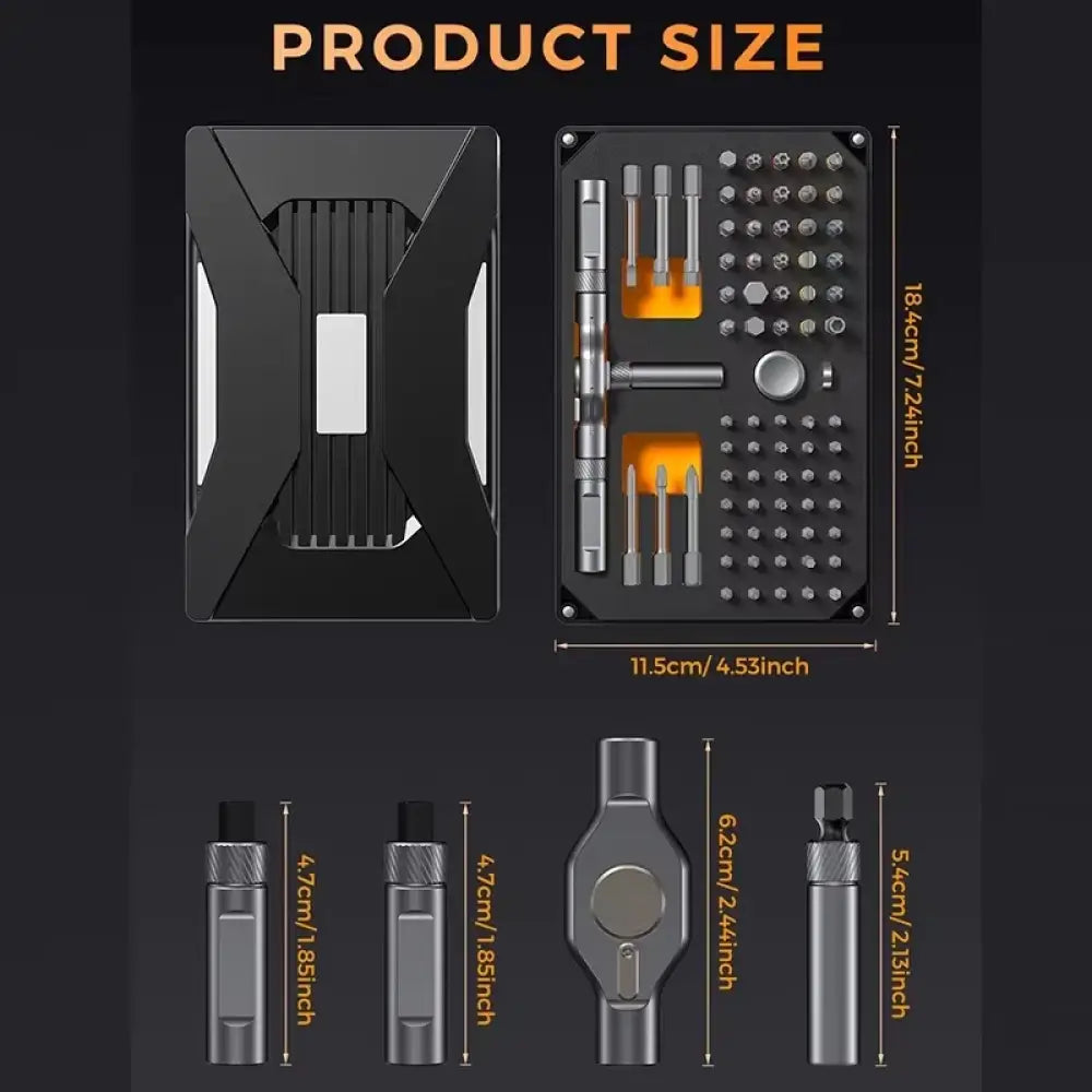 Kit tournevis de précision 74 en 1 à cliquet - Coffret 74-en-1 / France - Kit de tournevis de précision
