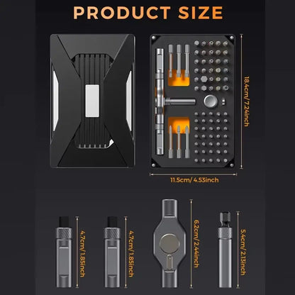Kit tournevis de précision 74 en 1 à cliquet - Coffret 74-en-1 / France - Kit de tournevis de précision