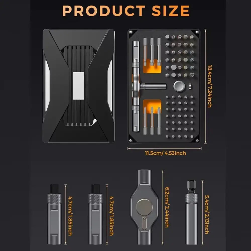 Kit tournevis de précision 74 en 1 à cliquet - Coffret 74-en-1 / France - Kit de tournevis de précision