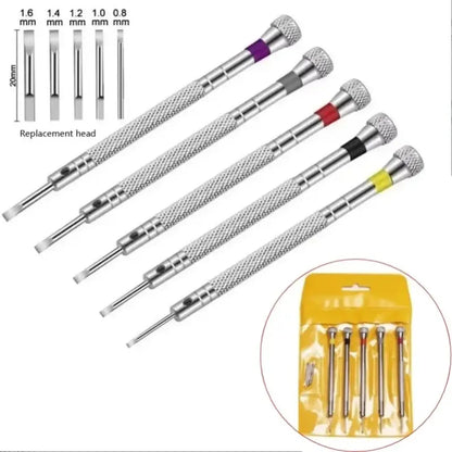 Kit tournevis d’horloger 0,8–1,6 mm – 5 pièces - Kit 5 pièces - Kit d’outils d’horloger