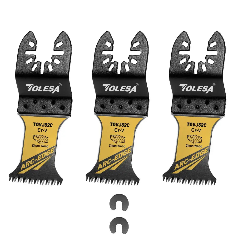 Lames oscillantes bois 32 × 40 mm – lot de 3 - Lot de 3 lames / Découpe du bois / Stock Central - lame outil oscillant