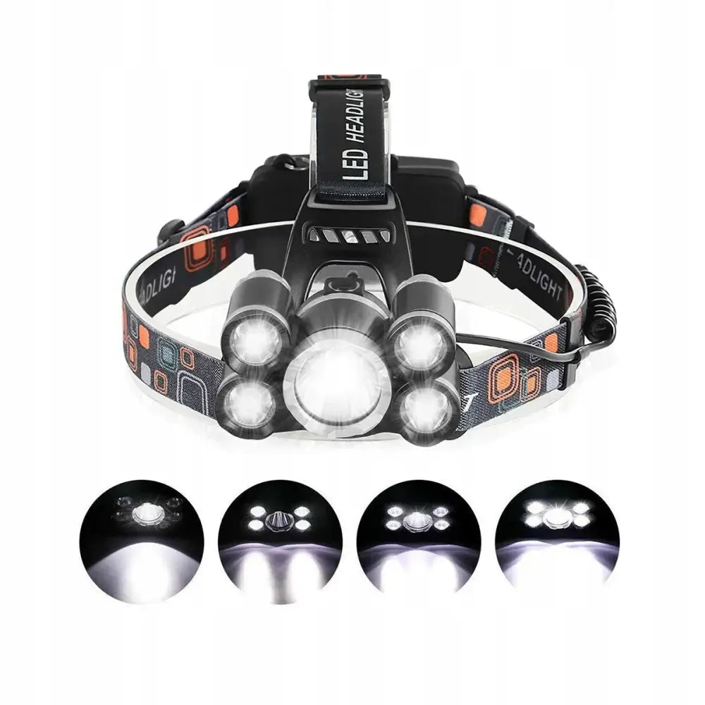Lampe frontale rechargeable 5 LED – secteur et voiture - Pologne - Lampe frontale rechargeable 5 LED