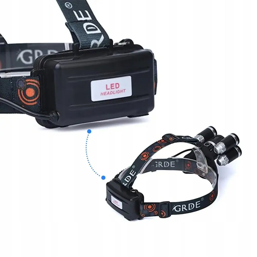 Lampe frontale rechargeable 5 LED – secteur et voiture - Pologne - Lampe frontale rechargeable 5 LED