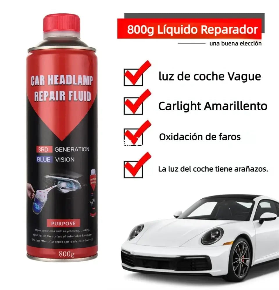 Liquide polymère pour phares voiture rénovation nettoyage polissage