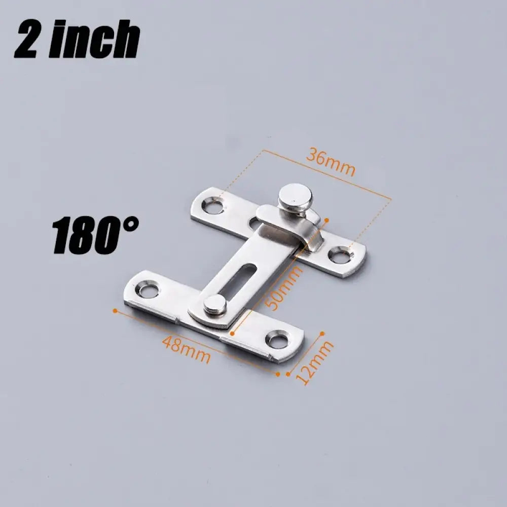Loquet 180° pour porte coulissante – 2 ou 3 pouces – variante Argent – 2 pouces – 180° / 1 pièce / France
