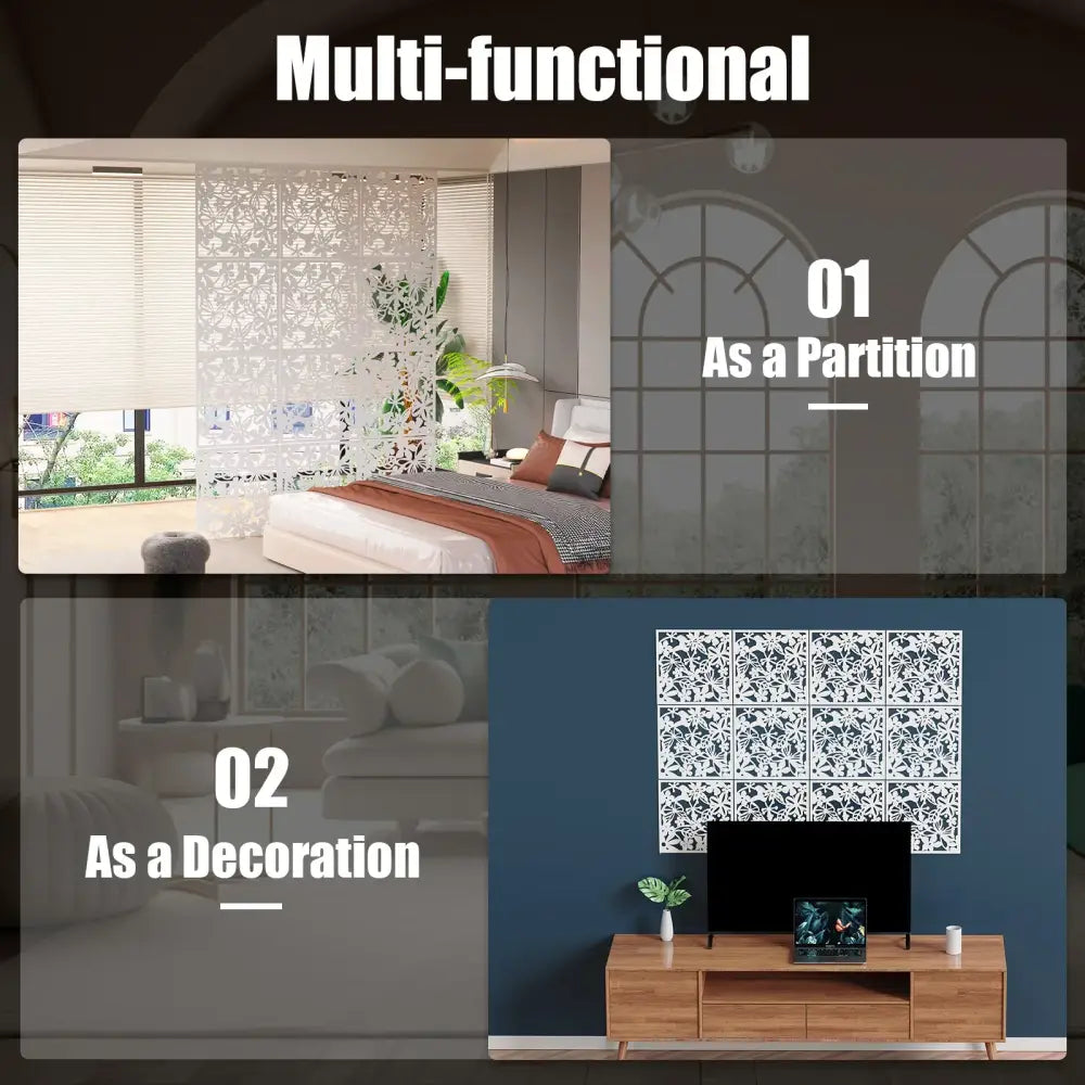 Lot de 12 panneaux décoratifs ajourés 40 × 40 cm – PVC - France - Panneau décoratif