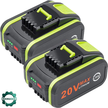 Lot De 2 Batteries De Rechange 20 V 4000 Mah/4.0 Ah Pour Worx 20 V WA3551, WA3551.1, WA3553, WA3553.2, WX372.1, WX80000 WX80000 WX3 WX3 WX80000 WX3 WX3 802 WXS. 678 WX550 WX523 WU531.9 WG894E