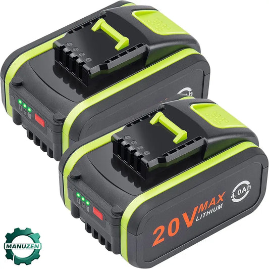 Lot De 2 Batteries De Rechange 20 V 4000 Mah/4.0 Ah Pour Worx 20 V WA3551, WA3551.1, WA3553, WA3553.2, WX372.1, WX80000 WX80000 WX3 WX3 WX80000 WX3 WX3 802 WXS. 678 WX550 WX523 WU531.9 WG894E