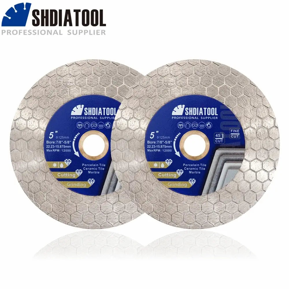 Lot de 2 disques diamant double face 125 mm SHDIATOOL - Lot de 2 / France - Disques diamant pour carrelage