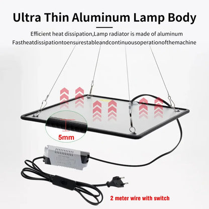 Lot de 2 lampes horticoles LED à spectre complet – prise EU - Lot de 2 / LED / Prise EU – 1 200 W – France - Éclairage