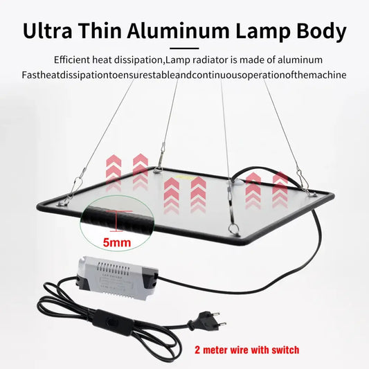 Lot de 2 lampes horticoles LED à spectre complet – prise EU - Lot de 2 / LED / Prise EU – 1 200 W – France - Éclairage