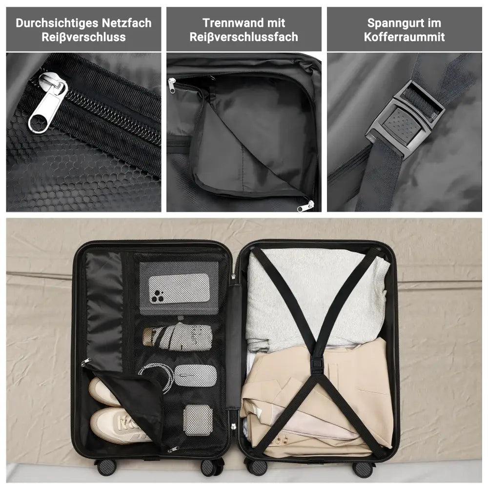 Lot de 2 valises rigides ABS 20 et 24 pouces – serrure TSA - lot 2 valises rigides ABS TSA