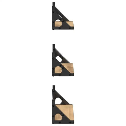 Lot de 3 étagères murales en bois et métal – 30 à 40 cm - Étagère murale