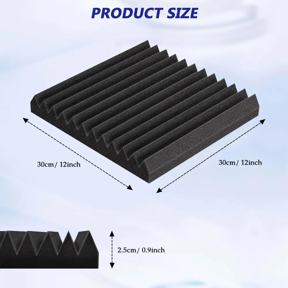 Lot de 48 panneaux acoustiques en mousse 30 × 30 cm pour studio - Panneaux acoustiques en mousse