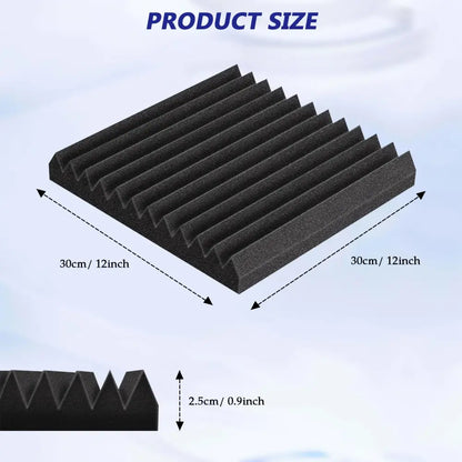 Lot de 48 panneaux acoustiques en mousse 30 × 30 cm pour studio - Panneaux acoustiques en mousse