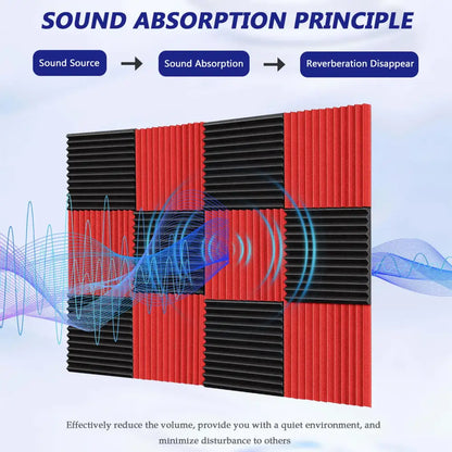 Lot de 48 panneaux acoustiques en mousse 30 × 30 cm pour studio - Panneaux acoustiques en mousse
