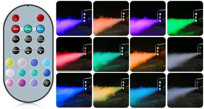 Machine à fumée 1 200 W avec 6 LED RGB et télécommande - machine à fumée 1200W LED RGB