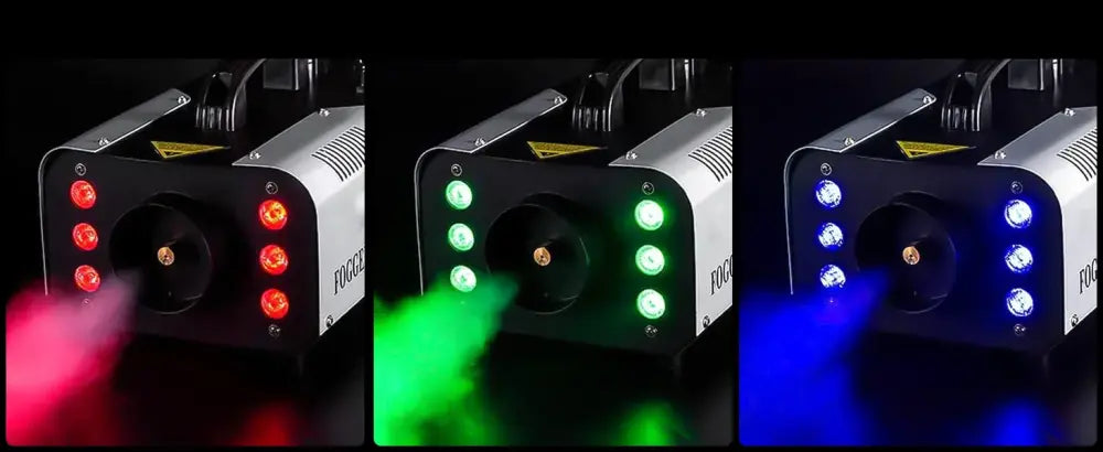 Machine à fumée 1 200 W avec 6 LED RGB et télécommande - machine à fumée 1200W LED RGB