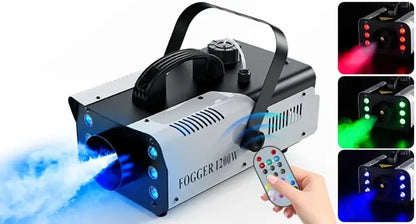 Machine à fumée 1 200 W avec 6 LED RGB et télécommande - machine à fumée 1200W LED RGB