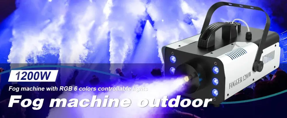 Machine à fumée 1 200 W avec 6 LED RGB et télécommande - machine à fumée 1200W LED RGB
