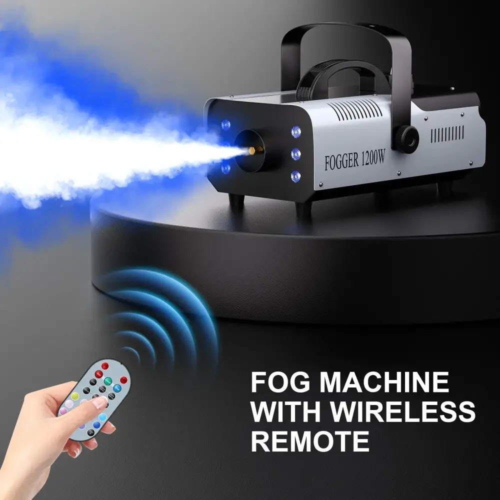 Machine à fumée 1 200 W avec 6 LED RGB et télécommande - machine à fumée 1200W LED RGB