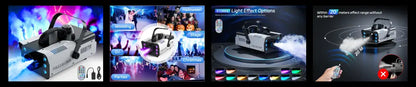 Machine à fumée 1 200 W avec 6 LED RGB et télécommande - machine à fumée 1200W LED RGB