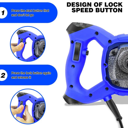 Malaxeur électrique 2 600 W – peinture et mortier 6 vitesses - Bleu / Prise européenne / France - malaxeur électrique