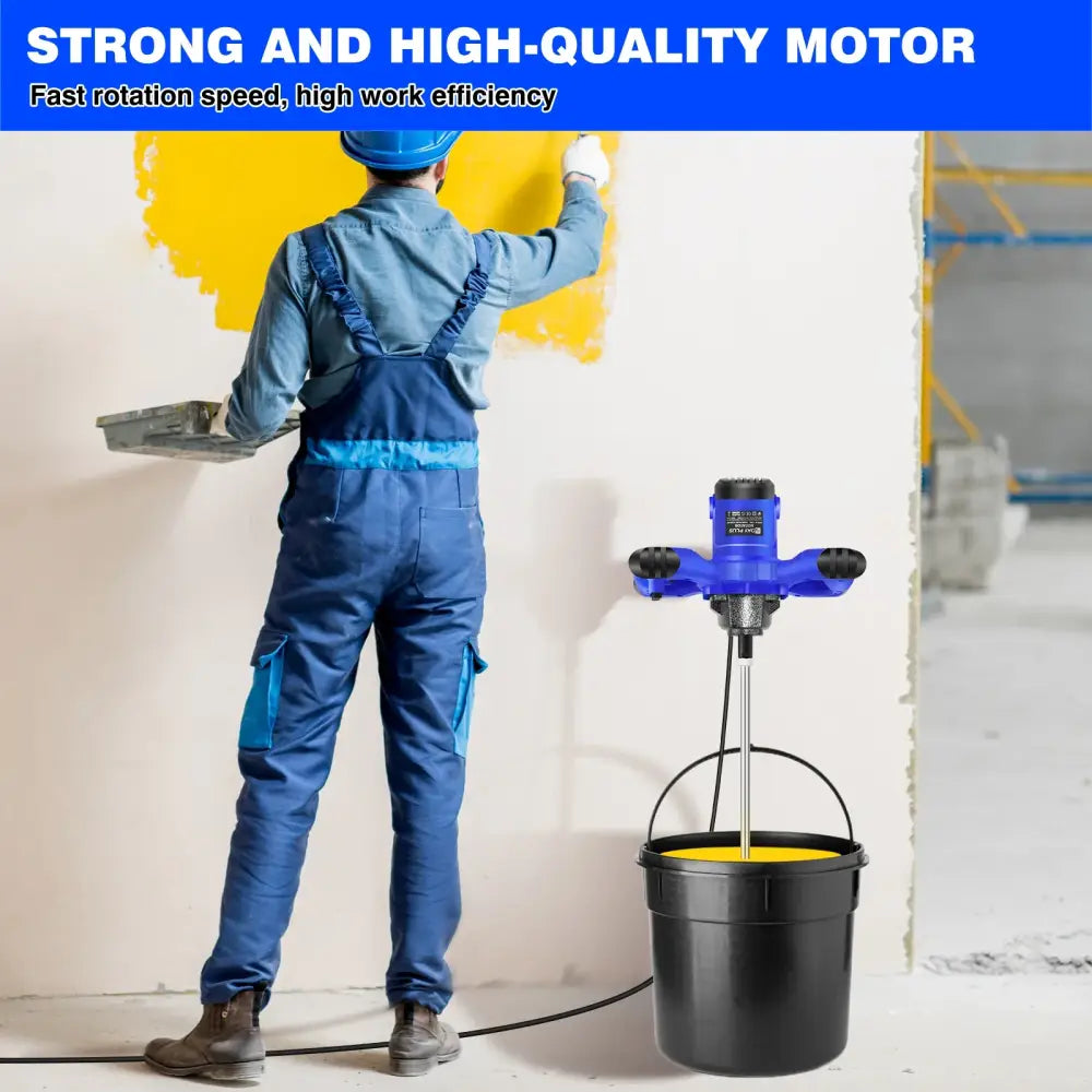 Malaxeur électrique 2 600 W – peinture et mortier 6 vitesses - Bleu / Prise européenne / France - malaxeur électrique
