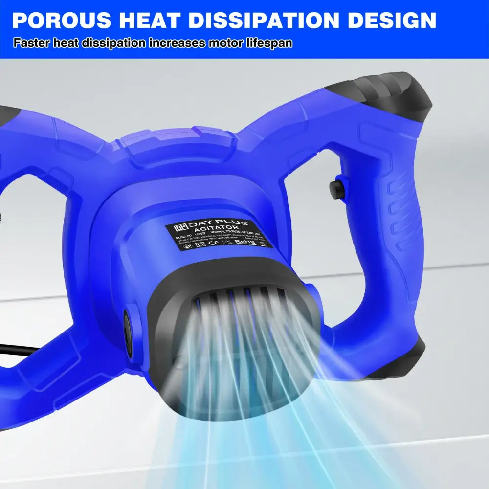 Malaxeur électrique 2 600 W – peinture et mortier 6 vitesses - Bleu / Prise européenne / France - malaxeur électrique
