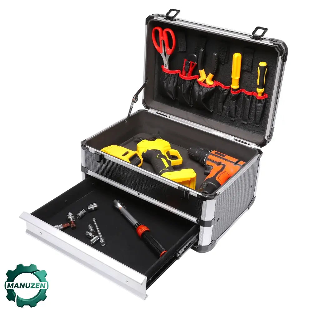 Mallette de rangement rigide en aluminium – modèle portable – variante Aluminium