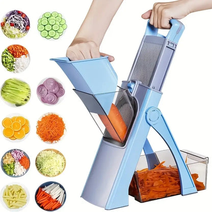 Mandoline de cuisine 4 coupes – tranches, dés et julienne – détail 2