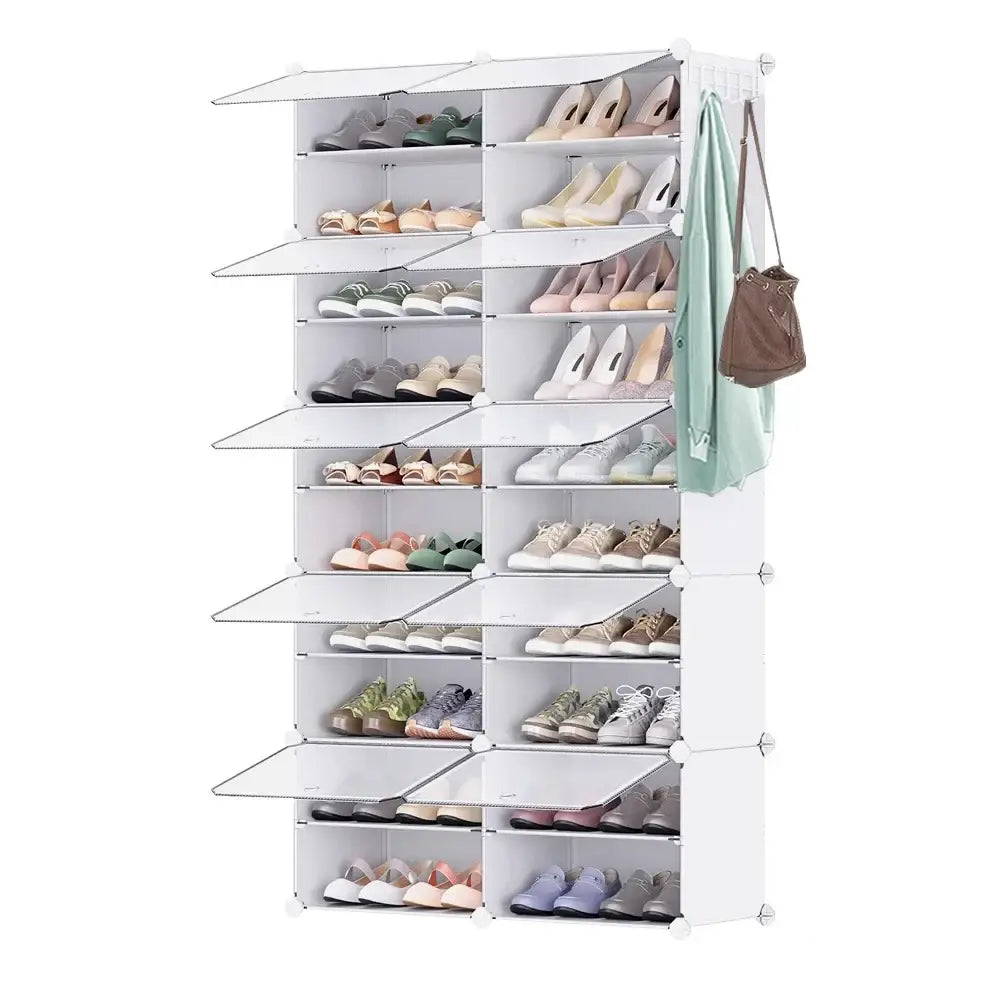 Meuble à chaussures modulable avec portes – plusieurs formats - Blanc – configuration standard / France - meuble