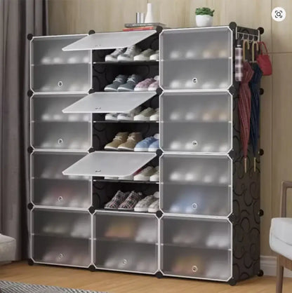 Meuble à chaussures modulable avec portes – plusieurs formats - Noir – 48 paires annoncées / France - meuble chaussures
