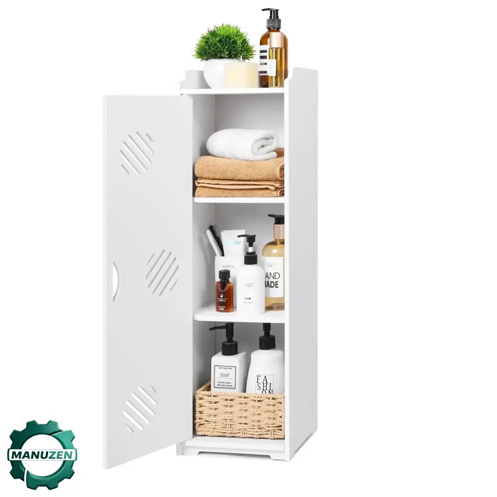 Meuble rangement salle de bain blanc – porte et étagères - Blanc / Allemagne - meuble rangement salle de bain blanc
