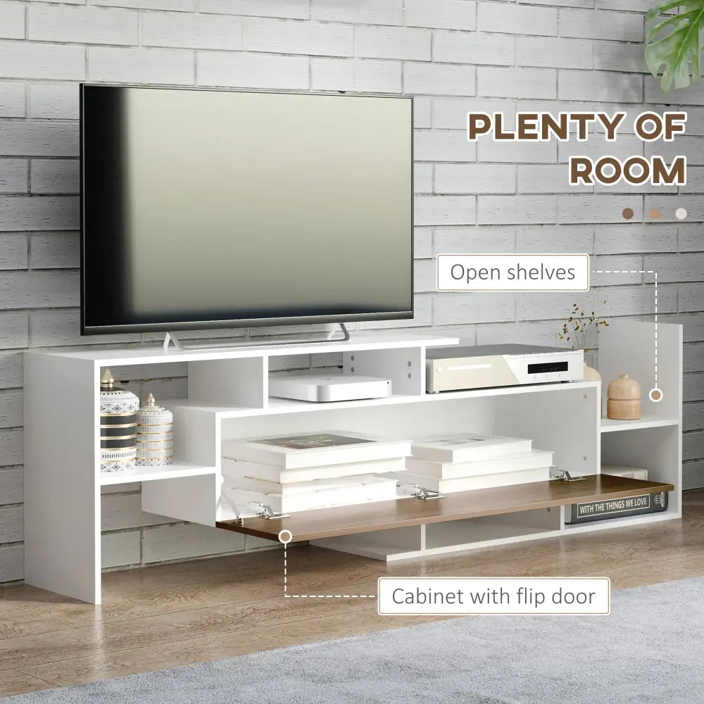 Meuble TV 154 cm avec étagère murale assortie - meuble TV avec étagère murale