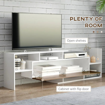 Meuble TV 154 cm avec étagère murale assortie - meuble TV avec étagère murale