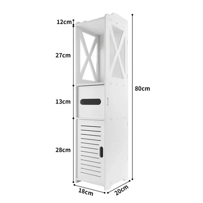 Meuble WC étroit en PVC – 20 × 18 × 80 cm - Meuble WC – 20 × 18 × 80 cm / Allemagne - meuble WC étroit rangement papier