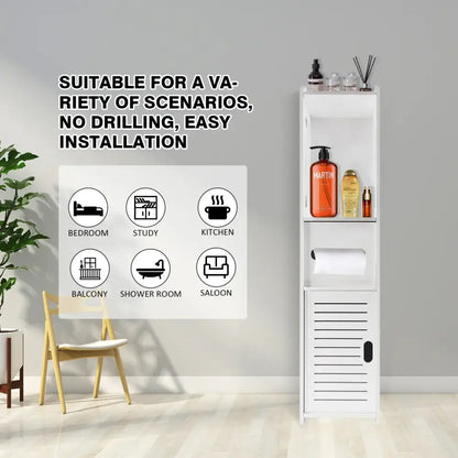Meuble WC étroit en PVC – 20 × 18 × 80 cm - Meuble WC – 20 × 18 × 80 cm / Allemagne - meuble WC étroit rangement papier
