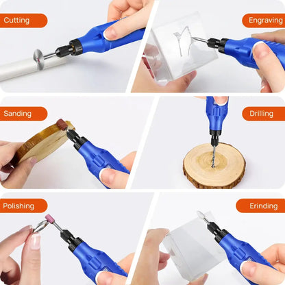 Mini-outil rotatif sans fil USB – kit de 80 pièces avec LED – détail 3