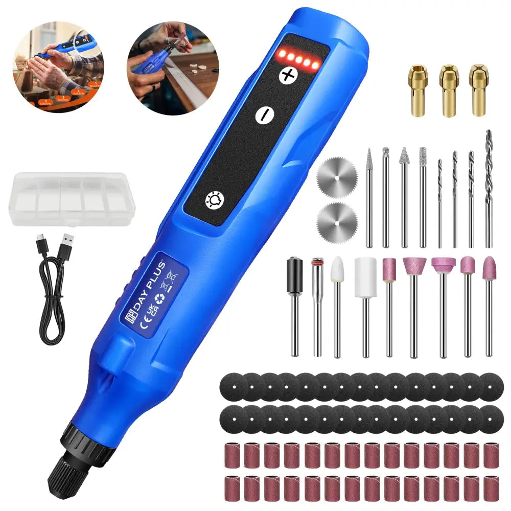 Mini-outil rotatif sans fil USB – kit de 80 pièces avec LED – détail 5