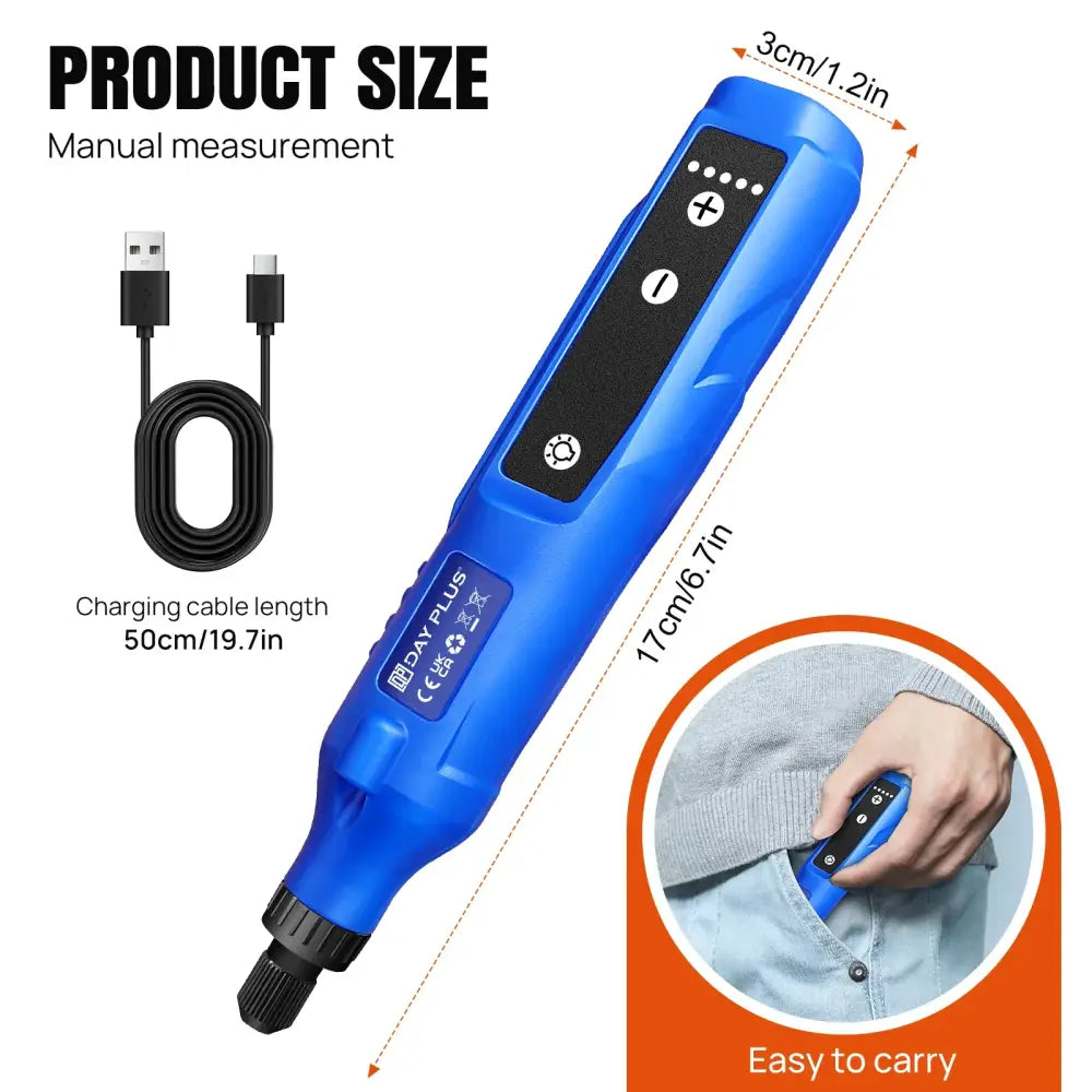 Mini-outil rotatif sans fil USB – kit de 80 pièces avec LED – détail 2