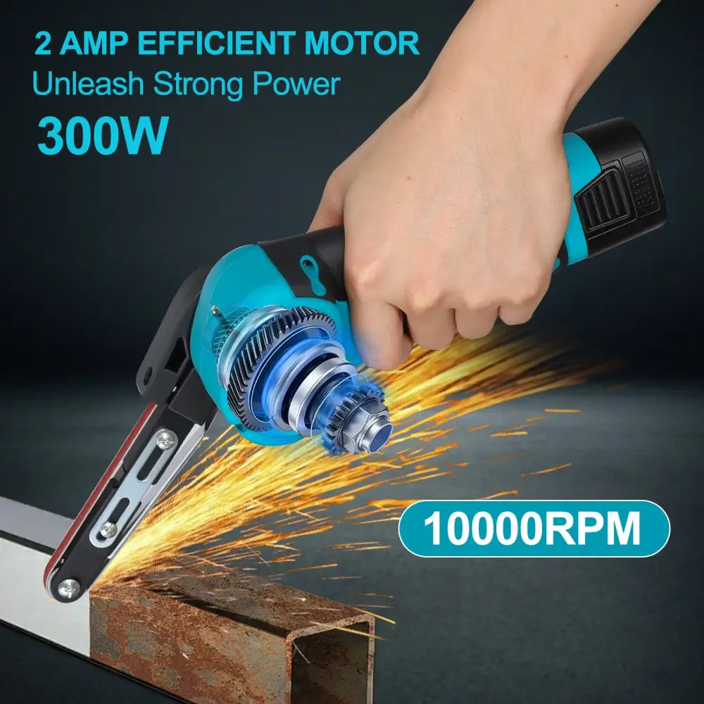 Mini ponceuse à bande sans fil 300 W – 10 000 tr/min 2 batteries - Ponceuse + 2 batteries / Pologne - Ponceuse à bande